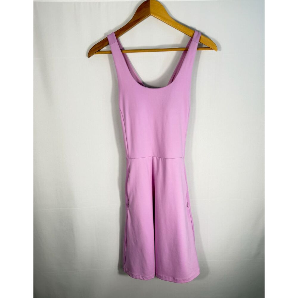 Zella Pink Athletic Dress Medium Built In Bra Cross Back Activewear